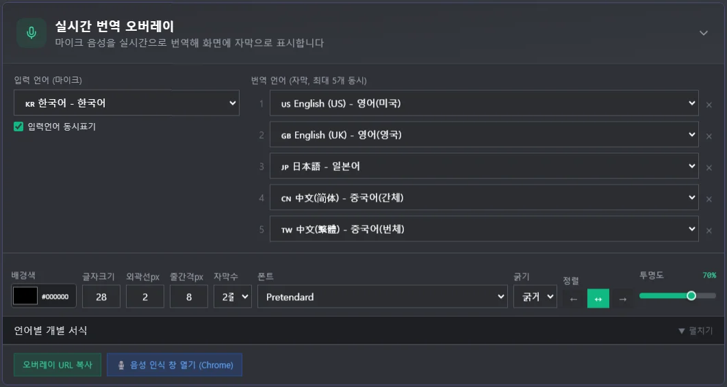 실시간 번역 오버레이